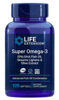Super Omega-3 EPA/DHA Fish Oil, Sesame Lignans & Olive Extract - 120 Softgels