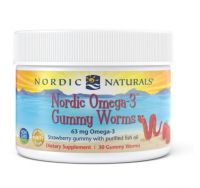 Nordic Omega-3 Gummy Worms Strawberry - 30 Gummies