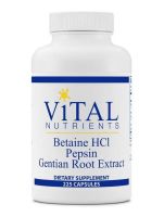 Betaine HCl Pepsin Gentian Root Extract - 225 Capsules